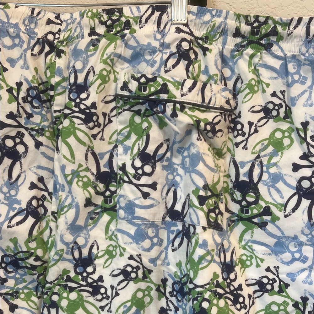 Psycho Bunny Men's Blue and Green Patterned Pajama Pants - Picture 4 of 6